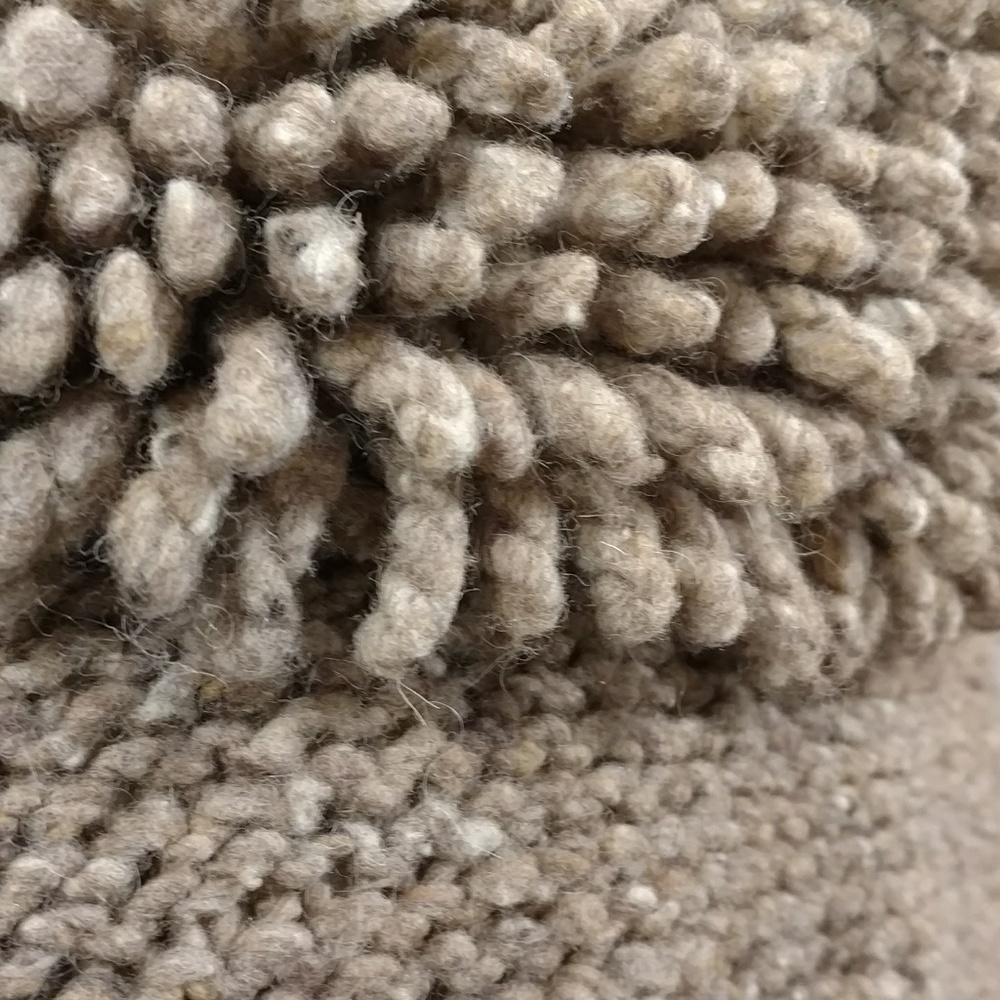Irish Sweater Jacket Cardigan Coat Natural Neutral Fun Shaggy Collar frt Pockets - Picture 5 of 8